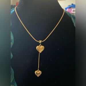 Elegant Stainless Steel Double Heart Pendant Necklace for Women